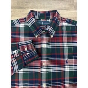 Ralph Lauren Men's Classic Fit 16-34/35  Red Green Plaid LS‎ Button Shirt NWOT